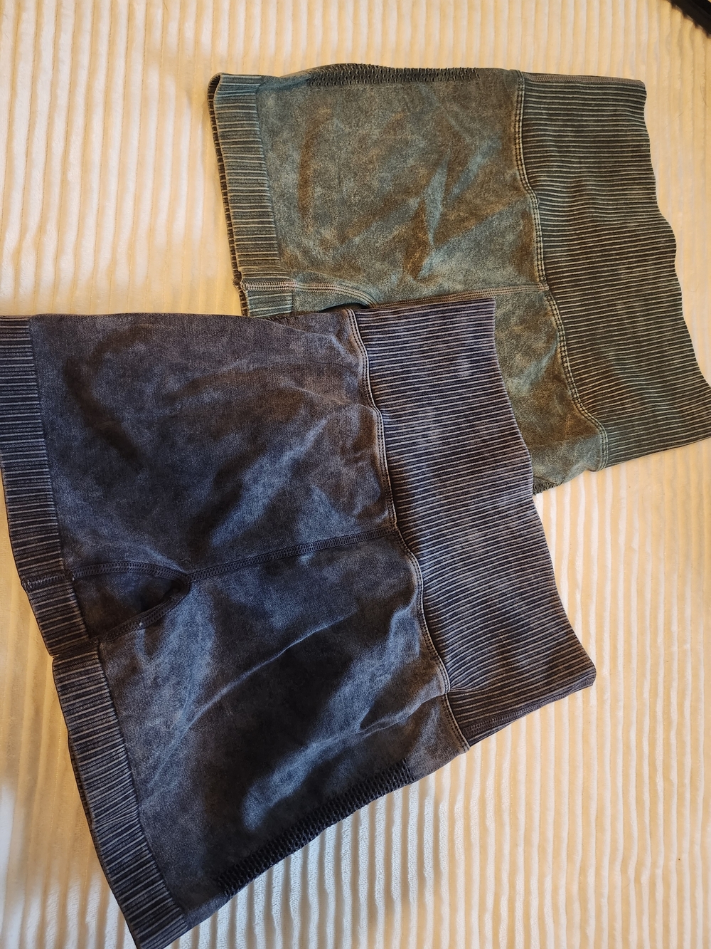 Zenana Outfitters Women's Bike Shorts in Olive Green and Ash Black Lg/xl